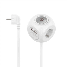 Hama podaljšek, 3x schuko vtičnica, 2x USB-C, 2x USB-A, 1,4 m