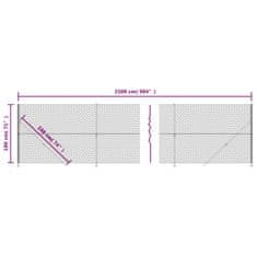 Vidaxl Mrežna ograja s prirobnico srebrna 1,8x25 m