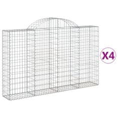 Vidaxl Obokane gabion košare 4 kosi 200x30x120/140 cm pocinkano železo