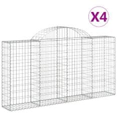 Vidaxl Obokane gabion košare 4 kosi 200x30x100/120 cm pocinkano železo