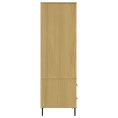 Vidaxl Garderobna omara rjava 90x55x172,5 cm trden les OSLO