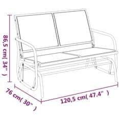 Vidaxl Vrtna drsna klop črna 120,5x76x86,5 cm tekstilen in jeklo