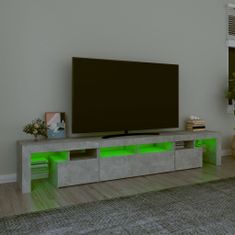 Vidaxl TV omarica z LED lučkami betonsko siva 230x36,5x40 cm