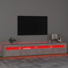 Vidaxl TV omarica z LED lučkami betonsko siva 240x35x40 cm