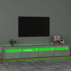 Vidaxl TV omarica z LED lučkami betonsko siva 240x35x40 cm