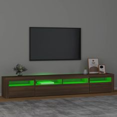 Vidaxl TV omarica z LED lučkami rjav hrast 240x35x40 cm