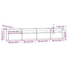 Vidaxl TV omarica z LED lučkami siva sonoma 240x35x40 cm