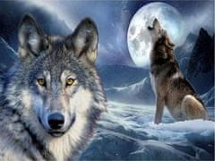 Norimpex Diamantna slika Wolf full moon 30x40cm