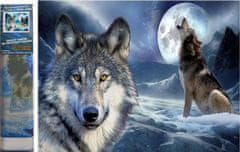 Norimpex Diamantna slika Wolf full moon 30x40cm