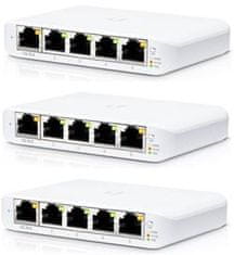 Ubiquiti Switch UniFi Compact USW-Flex-Mini, 5-portni gigabitni, PoE-in, USB-C, 3 kosi