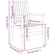 Vidaxl Vrtni stoli 4 kosi 56,5x57,5x91 cm trdna tikovina