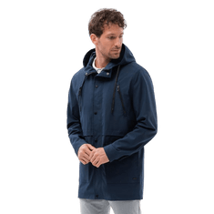 OMBRE Moška parka z žepi V1 OM-JANP-22FW-004 temno modra MDN123262 M