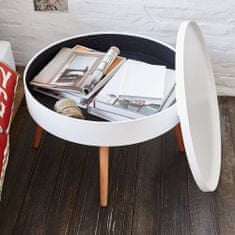 Okrogla mizica za kavo s shranjevanjem 60 cm