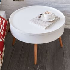 Okrogla mizica za kavo s shranjevanjem 60 cm