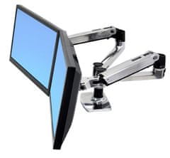 Ergotron ERGOTRONLX SIDE BY SIDE DUAL ARM, polirani aluminij, namizno stojalo za 2LCD max 24"