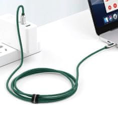 BASEUS USB-C pleteni kabel USB-C 100W s prikazom merilnika moči 1m zelen