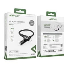 AceFast Avdio adapter AUX za iPhone MFI Lightning - 3,5 mm mini jack 18 cm črn