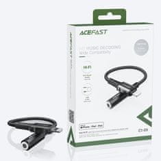 AceFast Avdio adapter AUX za iPhone MFI Lightning - 3,5 mm mini jack 18 cm črn