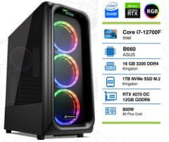 PCplus Storm namizni računalnik, i7-12700F, 16GB, 1TB, RTX4070, DOS (144988)