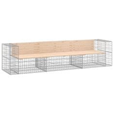 Vidaxl Vrtna gabionska klop 287x71x65,5 cm trdna borovina