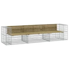 Vidaxl Vrtna gabionska klop 287x71x65,5 cm impregnirana borovina