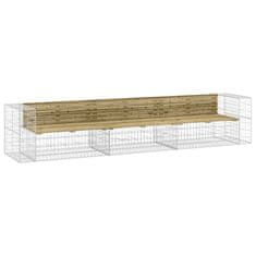 Vidaxl Vrtna gabionska klop 347x71x65,5 cm impregnirana borovina