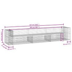 Vidaxl Vrtna gabionska klop 347x71x65,5 cm impregnirana borovina