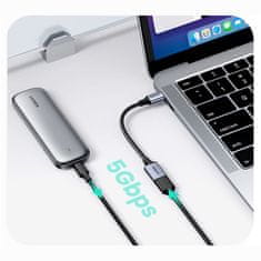 ACTIVESHOP Kabelski adapter USB na USB-C OTG 15 cm črn