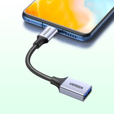 ACTIVESHOP Kabelski adapter USB na USB-C OTG 15 cm črn