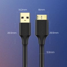 NEW Kabelski pogon USB-A 3.0 - Micro USB-B SuperSpeed 5Gb/s 1m črn