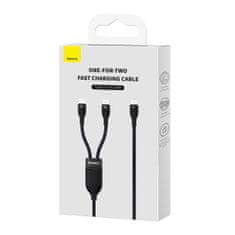 BASEUS Flash Series 2v1 USB-C 2xUSB-C 100W kabel za hitro polnjenje 1,5 m črn