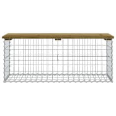 Vidaxl Vrtna klop gabion 103x44x42 cm impregnirana borovina