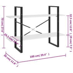 Vidaxl Knjižna omara 2-nadstropna 100x30x70 cm trdna borovina