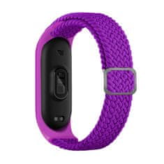 slomart trak iz tkanine za xiaomi mi band 6 / 5 / 4 / 3 pleten trak iz tkanine zapestnica vijolična