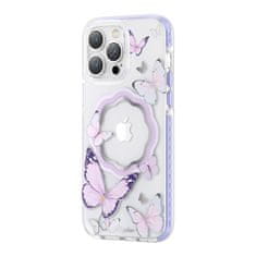 Kingxbar Magnetni etui metuljček za iPhone 14 Plus MagSafe Butterfly Series vijolične barve