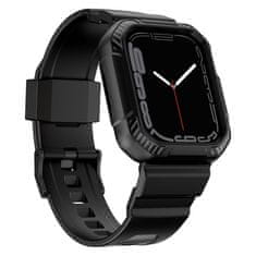 slomart kingxbar cyf537 oklepno ohišje 2v1 apple watch se, 8, 7, 6, 5, 4, 3, 2, 1 (45, 44, 42 mm) s trakom črno