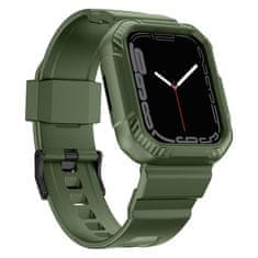 slomart kingxbar cyf106 2v1 oklepno ohišje apple watch se, 8, 7, 6, 5, 4, 3, 2, 1 (41, 40, 38 mm) s trakom zeleno