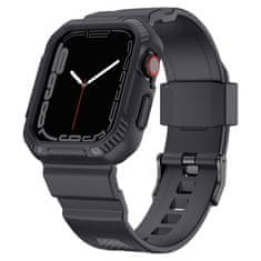 slomart kingxbar cyf106 2v1 oklepno ohišje apple watch se, 8, 7, 6, 5, 4, 3, 2, 1 (41, 40, 38 mm) s pasom sive barve