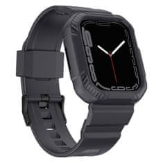 slomart kingxbar cyf106 2v1 oklepno ohišje apple watch se, 8, 7, 6, 5, 4, 3, 2, 1 (41, 40, 38 mm) s pasom sive barve