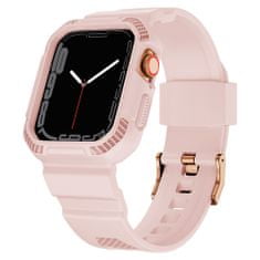 slomart kingxbar cyf106 2v1 oklepno ohišje apple watch se, 8, 7, 6, 5, 4, 3, 2, 1 (41, 40, 38 mm) s trakom roza