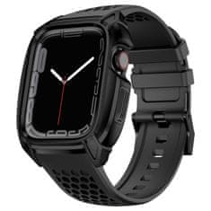 slomart kingxbar cyf148 oklepno ohišje 2v1 za apple watch se, 6, 5, 4 (44 mm) iz nerjavečega jekla s trakom črno