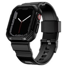 slomart kingxbar cyf537 oklepno ohišje 2v1 apple watch se, 8, 7, 6, 5, 4, 3, 2, 1 (45, 44, 42 mm) s trakom črno