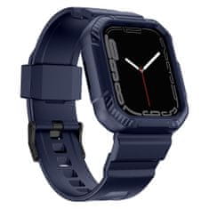 slomart kingxbar cyf106 2v1 oklepno ohišje apple watch se, 8, 7, 6, 5, 4, 3, 2, 1 (41, 40, 38 mm) s trakom modro