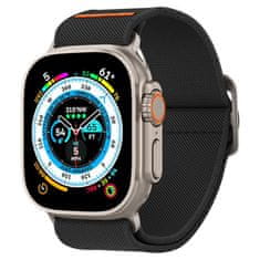 slomart Tkaninski trak za apple watch 4 / 5 / 6 / 7 / 8 / se / ultra (44 / 45 / 49 mm) spigen fit lite ultra - črn