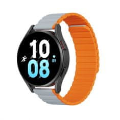 slomart Univerzalni magnetni trak samsung galaxy watch 3 45mm / s3 / huawei watch ultimate / gt3 se 46mm dux ducis strap (22mm različica) - sivo-oranžna