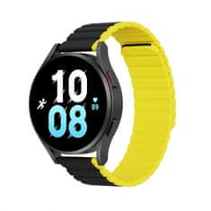 slomart Univerzalni magnetni trak samsung galaxy watch 6 pro / 6 / 6 classic / 5 pro / 5 / 5 classic dux ducis strap (20mm različica) - črna/rumena