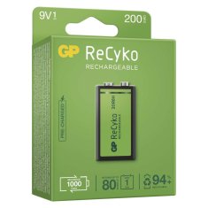 GP Polnilna baterija GP ReCyko 200 mAh (9V)