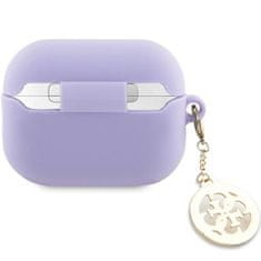 slomart guess guap23dslghdu airpods pro 2 cover purpurowy/purple 3d rubber 4g diamant charm