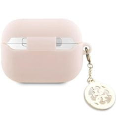 slomart guess guap23dslghdp airpods pro 2 cover różowy/pink 3d rubber 4g diamant charm