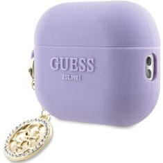 slomart guess guap23dslghdu airpods pro 2 cover purpurowy/purple 3d rubber 4g diamant charm